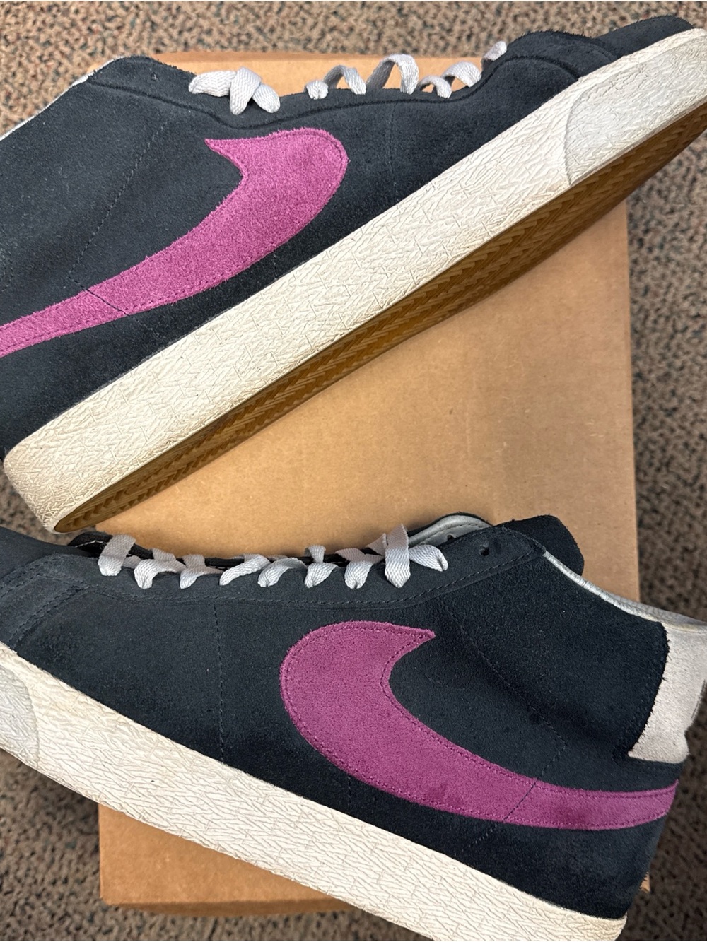 Nike SB Blazer Mid 77 Purple Reign Sneakers with Magenta Swoosh